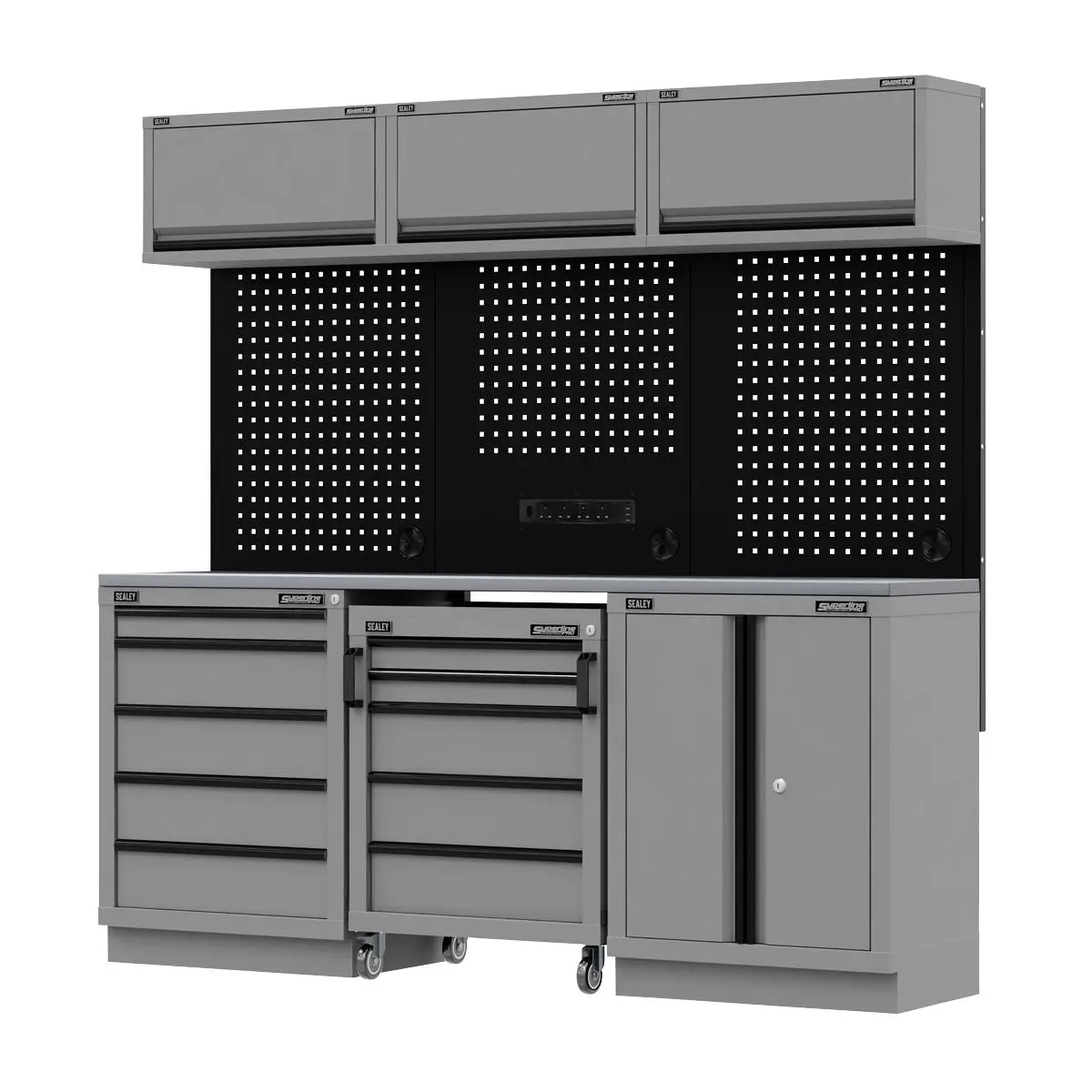Sealey Superline Pro Superline PRO® Black Edition Storage System with Stainless Worktop 2.04m - Image 3