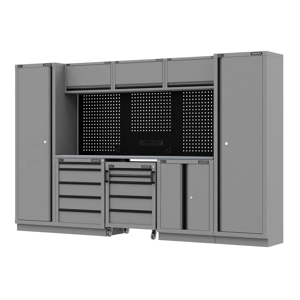 Sealey Superline Pro Superline PRO® Black Edition Storage System with Stainless Worktop 3.24m - Image 4