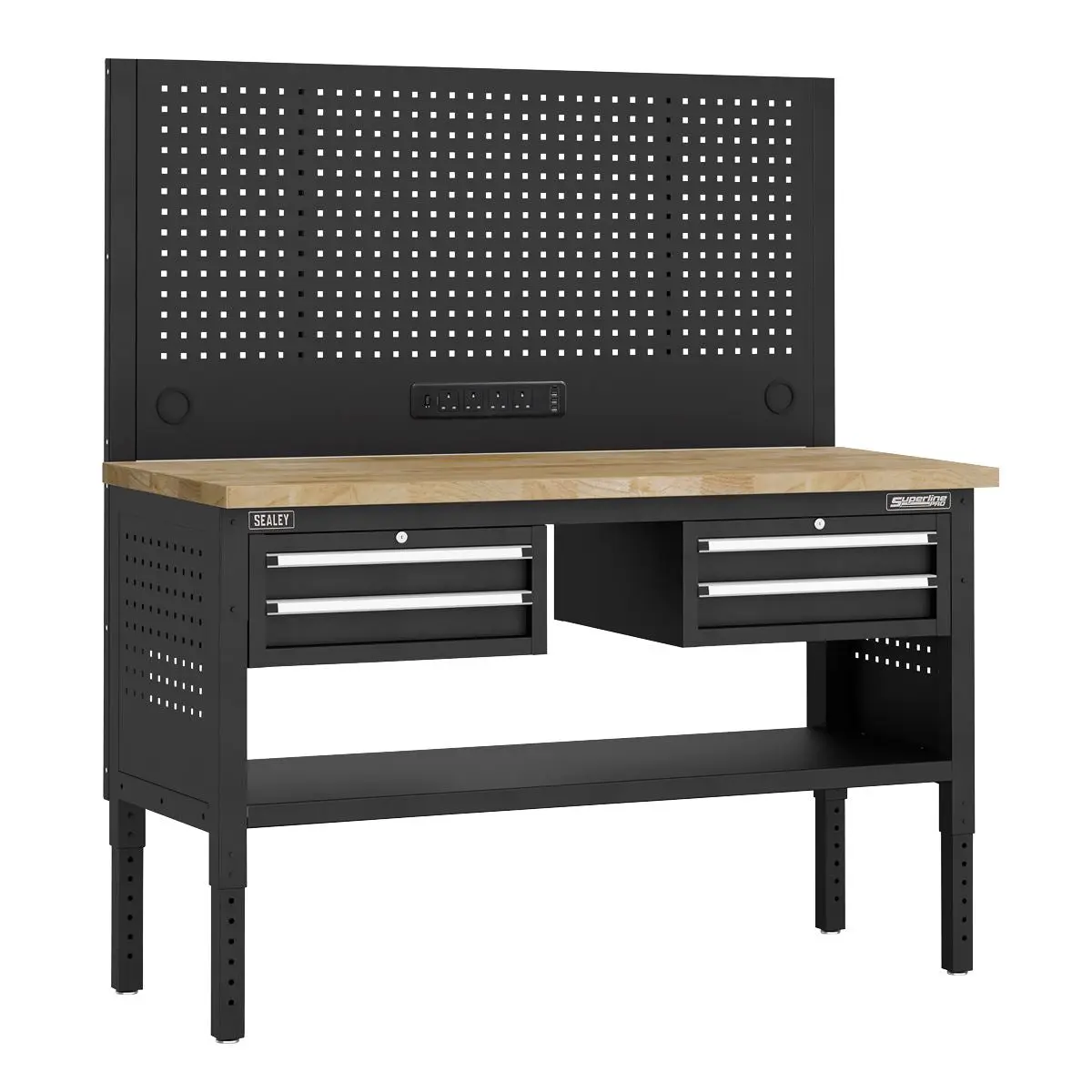 Sealey Superline Pro Superline PRO® Modular Workbench with 4 Drawers Wooden Worktop 1525mm