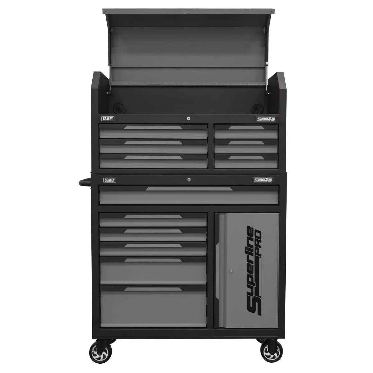 Sealey Superline Pro® Topchest & Rollcab Combination 12 Drawer & 1 Door Cupboard - Grey - Image 3
