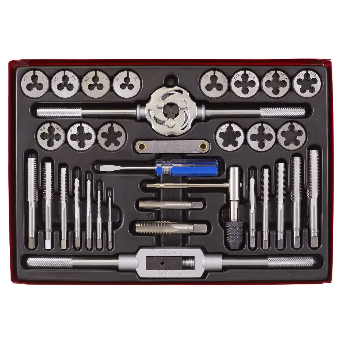 Sealey Tap & Die Set 33pc Split Dies Metric/UNF/BSP - Image 3