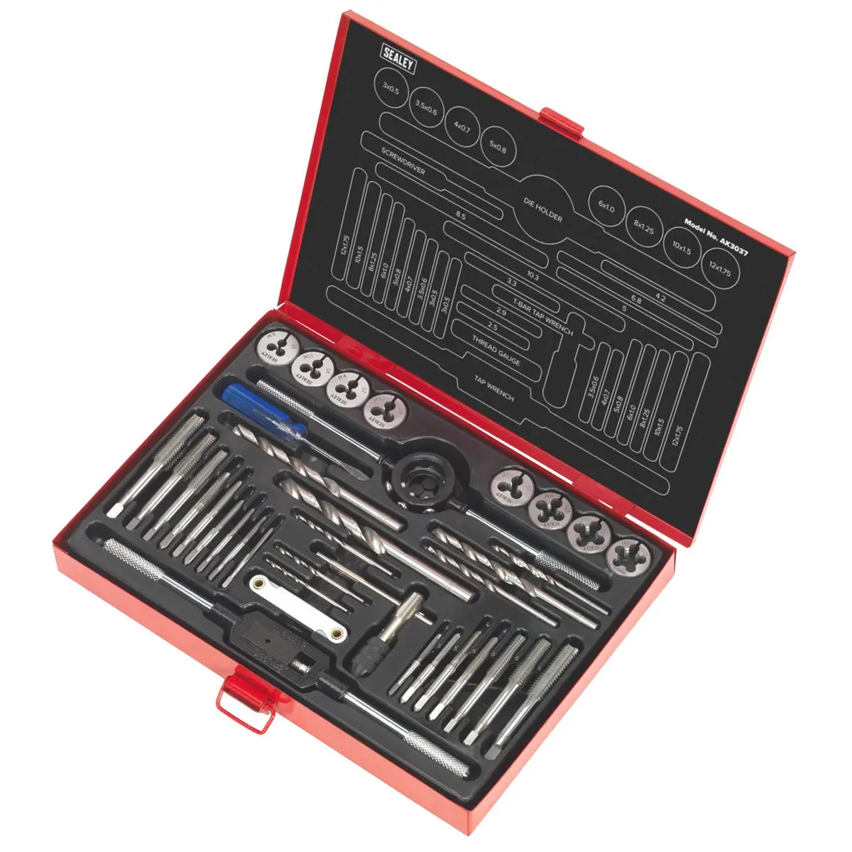 Sealey Tap & Die Set 37pc Split Dies - Metric - Image 2