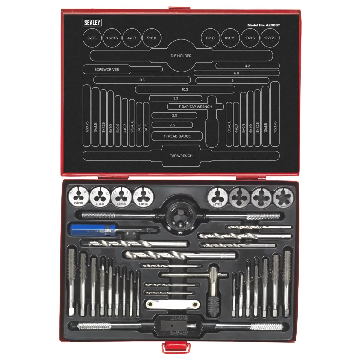 Sealey Tap & Die Set 37pc Split Dies - Metric - Image 3