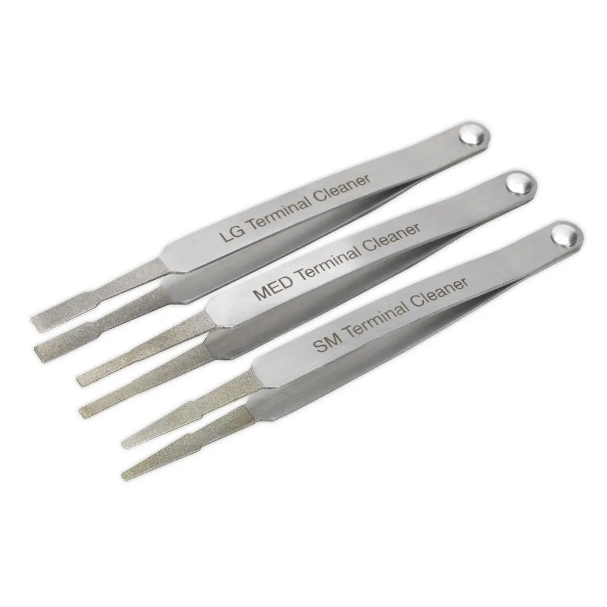 Sealey Terminal Cleaner Set Diamond Grip Blade Type 3 Piece