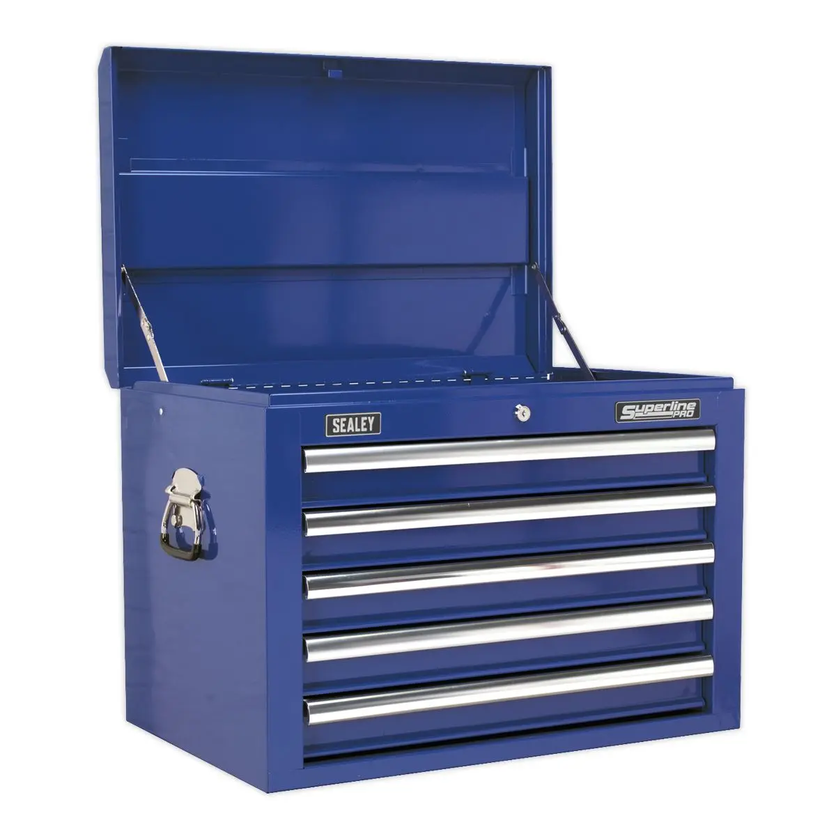 Sealey Superline Pro Topchest, Mid-Box Tool Chest & Rollcab Combination 14 Drawer with Ball-Bearing Slides - Blue - Image 5
