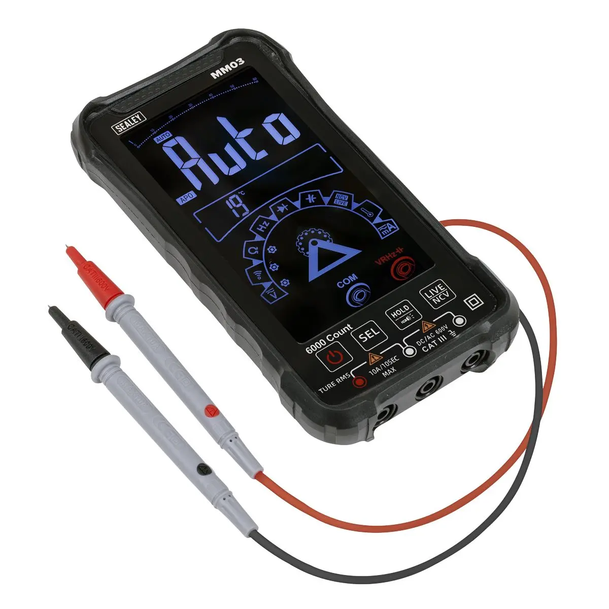 Sealey Touchscreen Rechargeable Auto-Ranging Digital Smart Multimeter 10-Function
