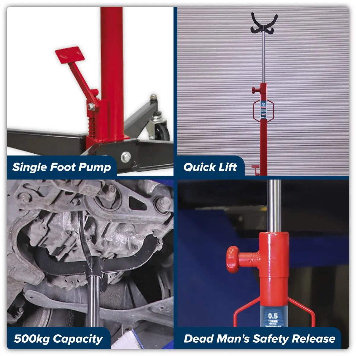 Sealey Vertical Transmission Jack 500kg - Image 7