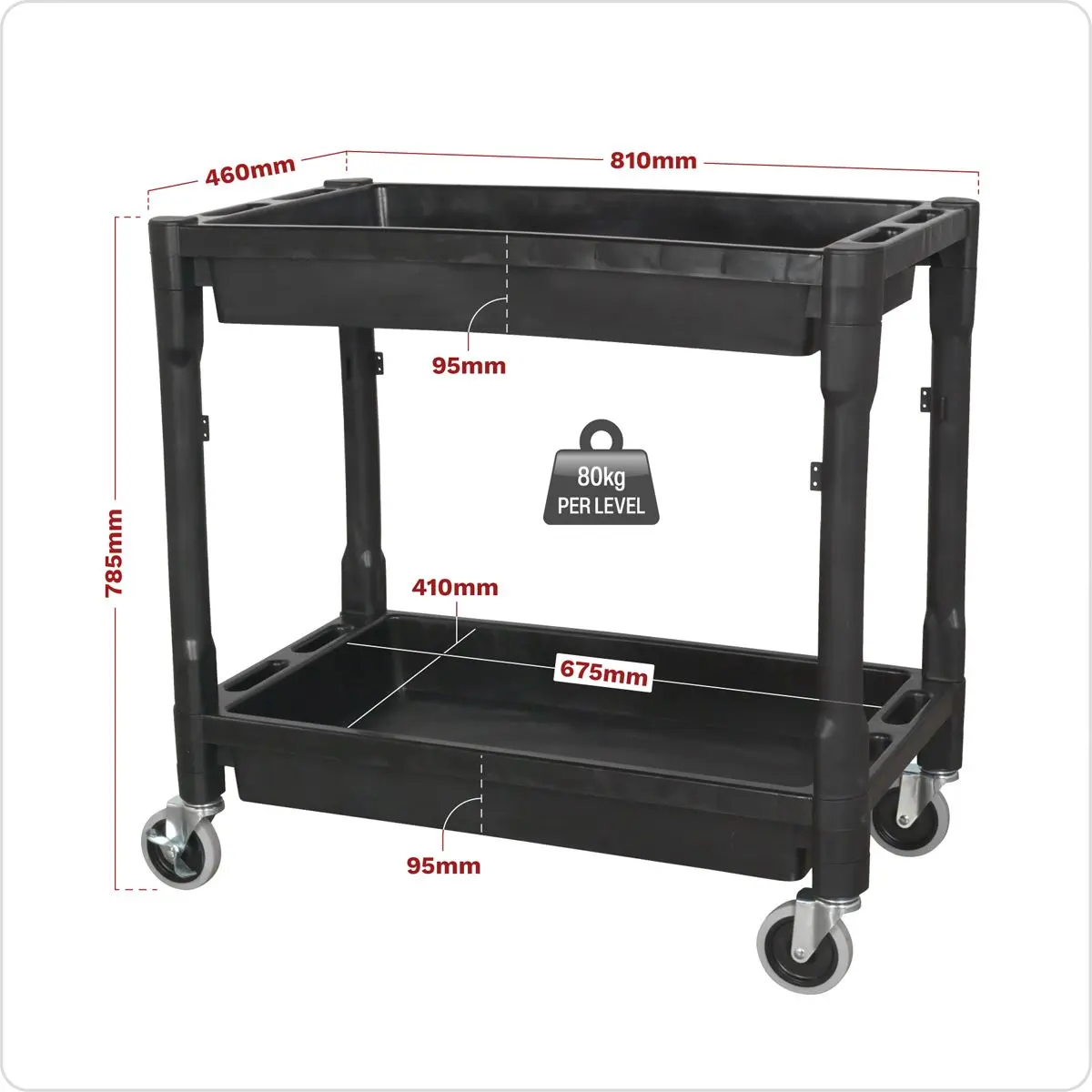 Sealey Trolley 2-Level Composite Heavy-Duty - Image 3