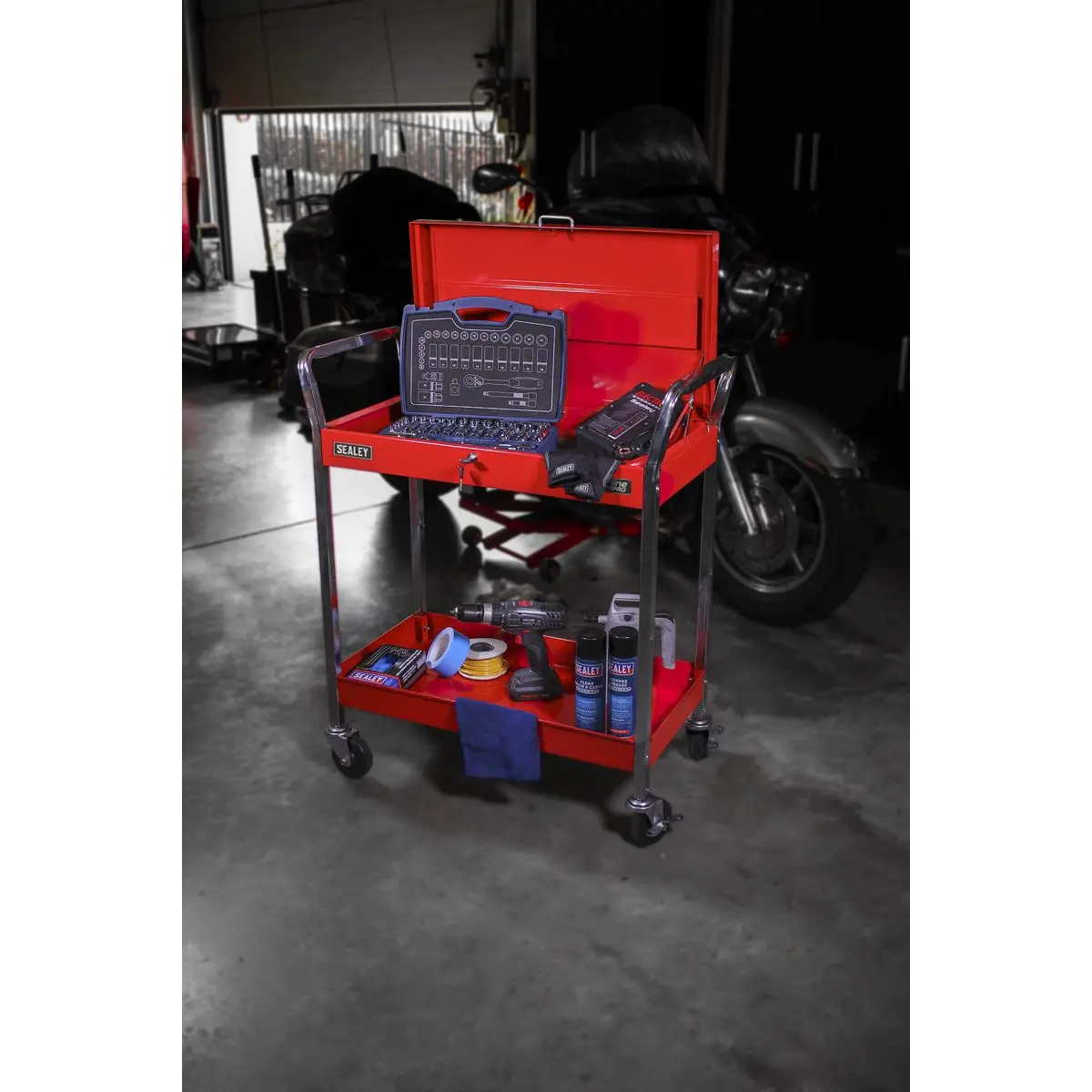 Sealey Superline Pro Trolley 2-Level Heavy-Duty with Lockable Top - Image 2