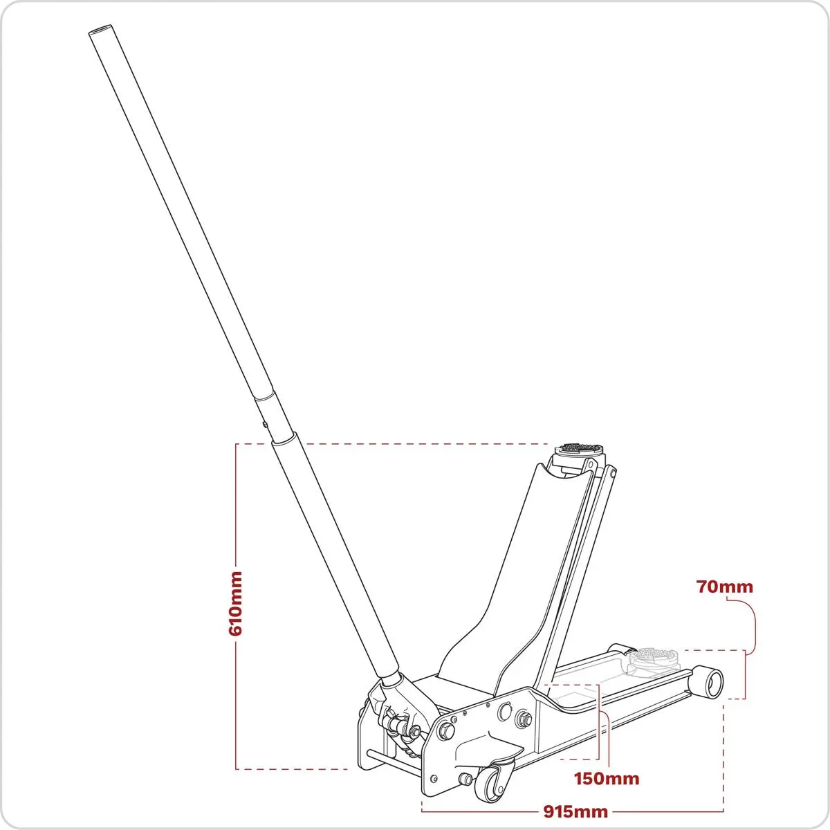 Sealey Low Profile Rocket Lift Trolley Jack 1.5 Tonne - Image 8