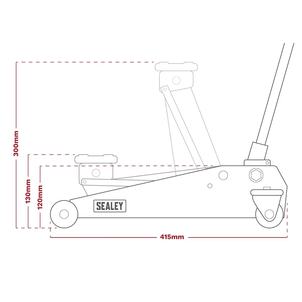 Sealey Short Chassis Trolley Jack 1.5 Tonne - Image 7