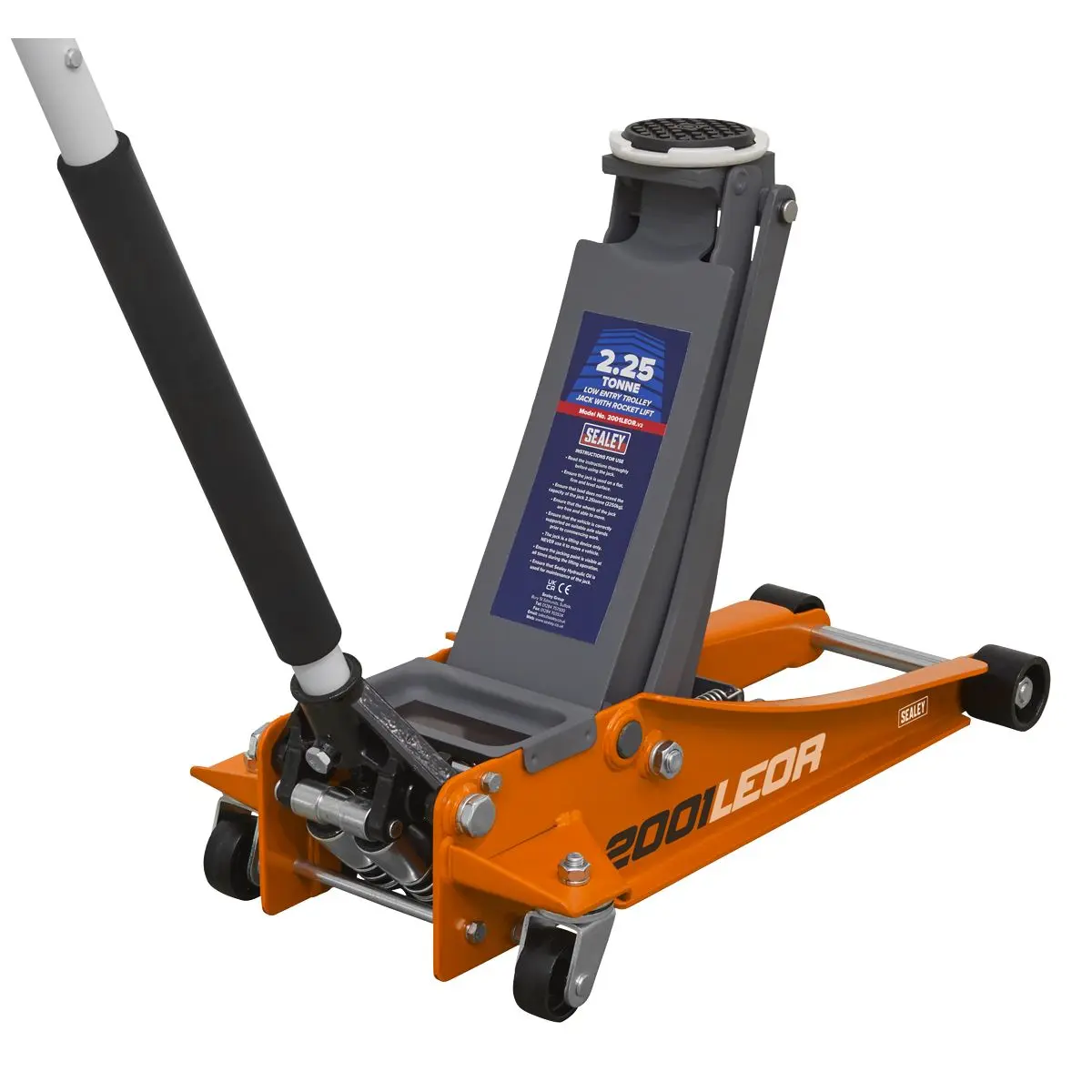 Sealey Low Profile Rocket Lift Trolley Jack 2.25 Tonne - Orange