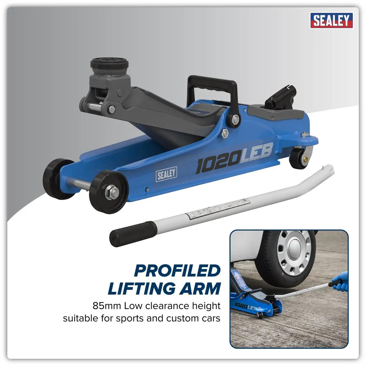 Sealey Low Profile Short Chassis Trolley Jack 2 Tonne - Blue - Image 13