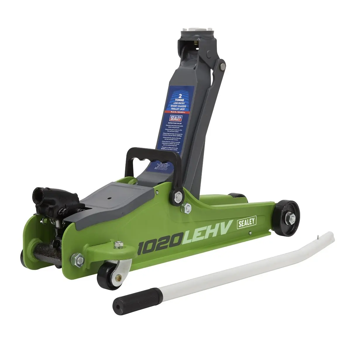 Sealey Trolley Jack 2tonne Low Entry Short Chassis - Hi-Vis Green - Image 5