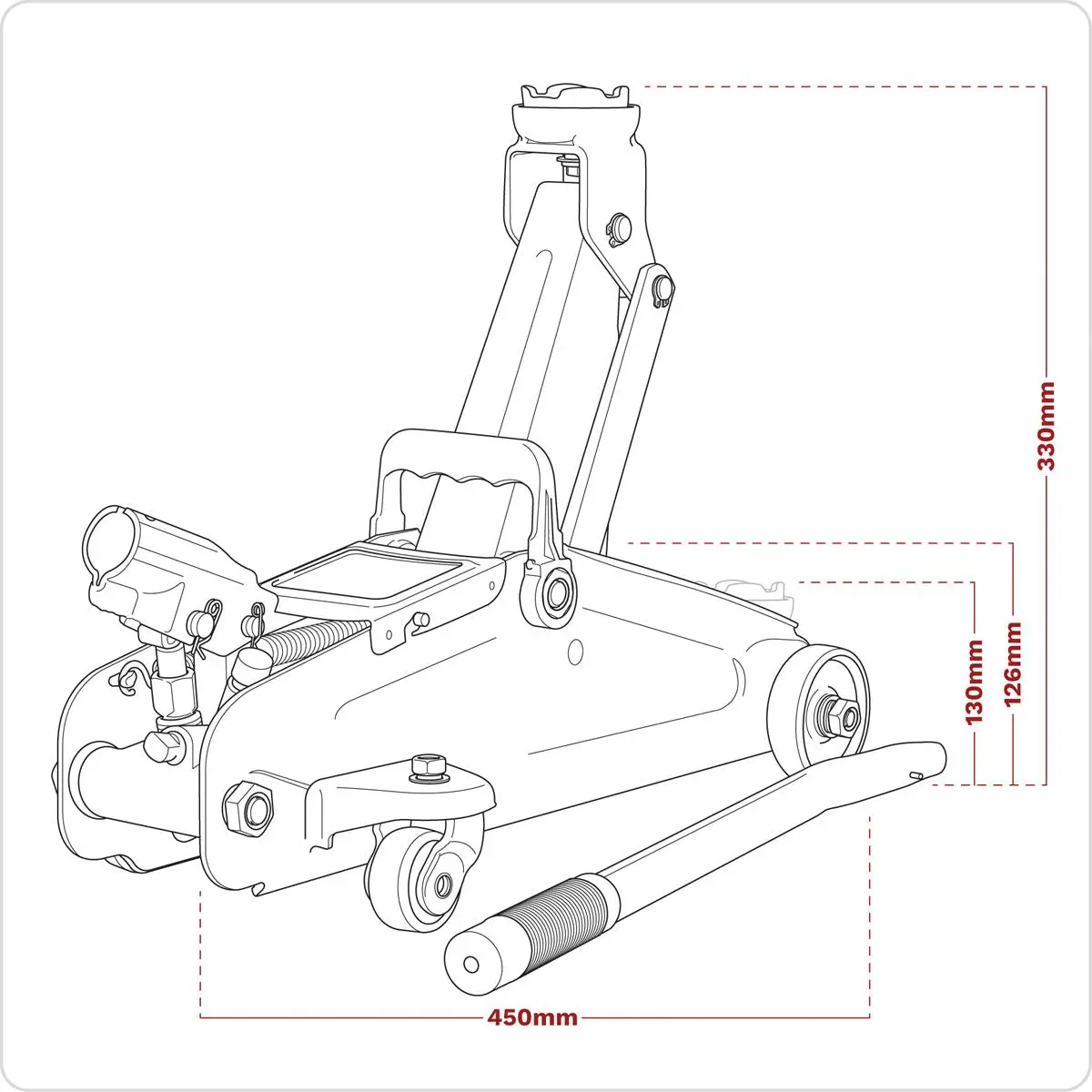 Sealey Short Chassis Trolley Jack 2 Tonne - Green - Image 2
