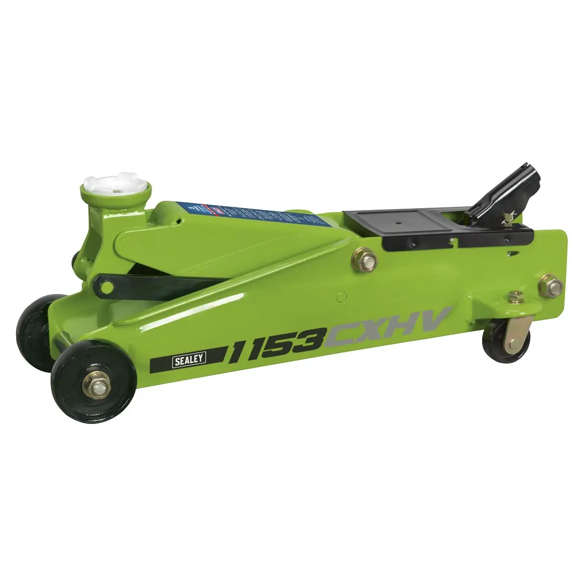 Sealey Long Reach Heavy-Duty Trolley Jack 3 Tonne - Green - Image 4