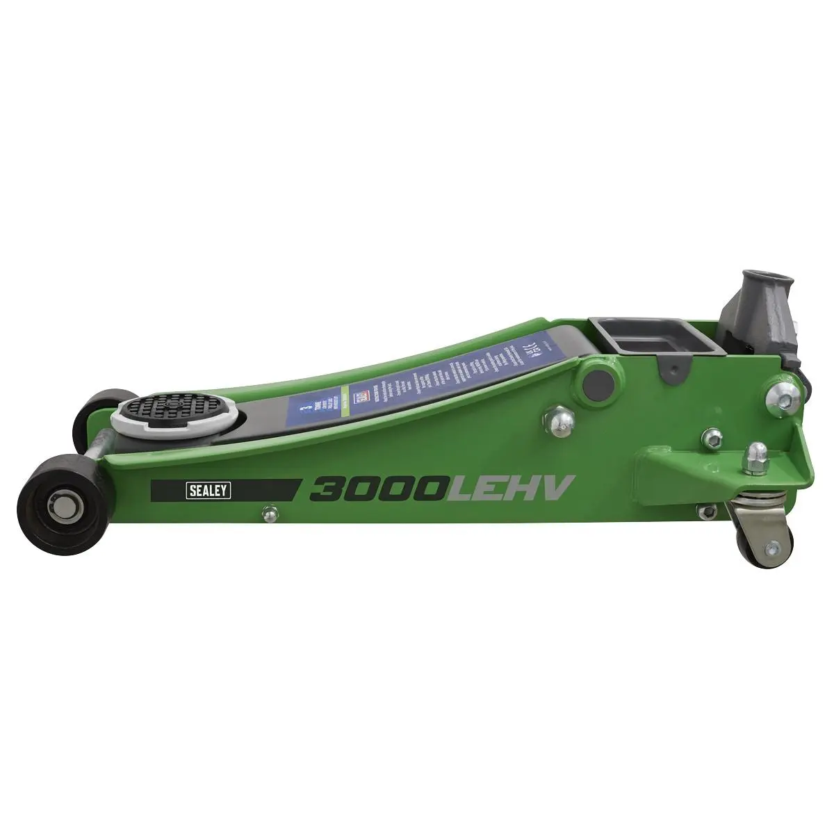 Sealey Low Profile Trolley Jack with Rocket Lift 3 Tonne - Green - Image 10