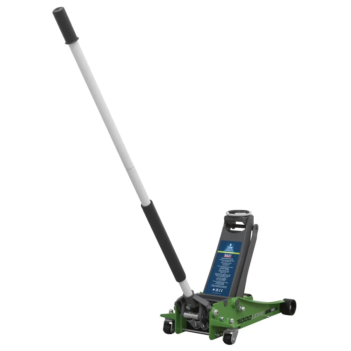 Sealey Low Profile Trolley Jack with Rocket Lift 3 Tonne - Green - Image 8