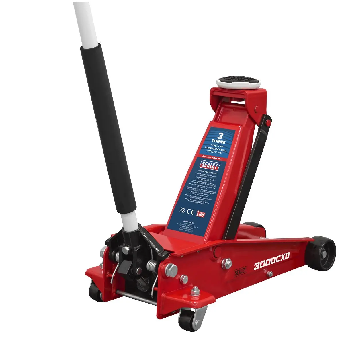 Sealey Standard Chassis Trolley Jack 3 Tonne - Image 5