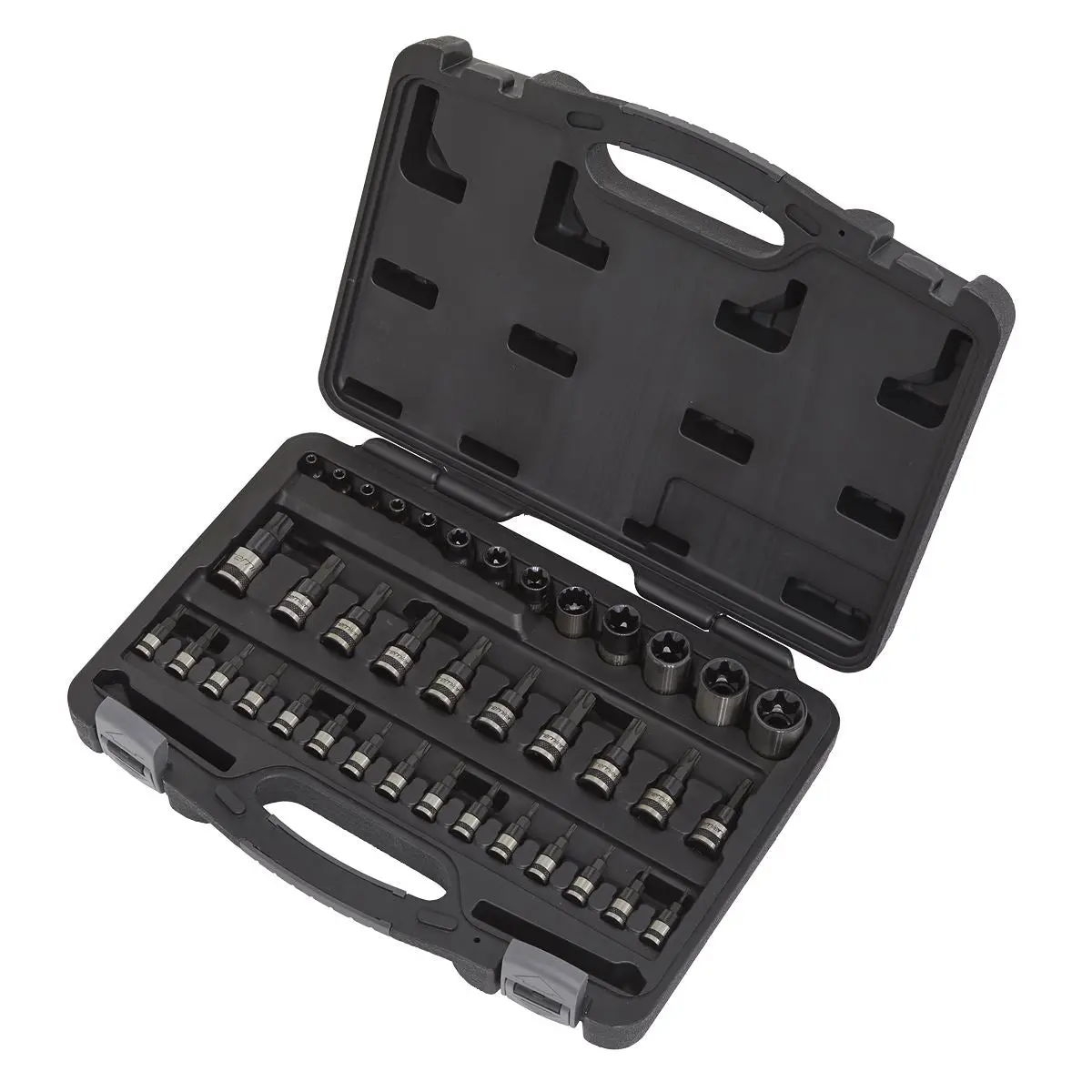 Sealey Trx-Star Socket and Security Socket Bit Set Premier Black 38 Piece 1/4" 3/8" 1/2" Drive - Image 4