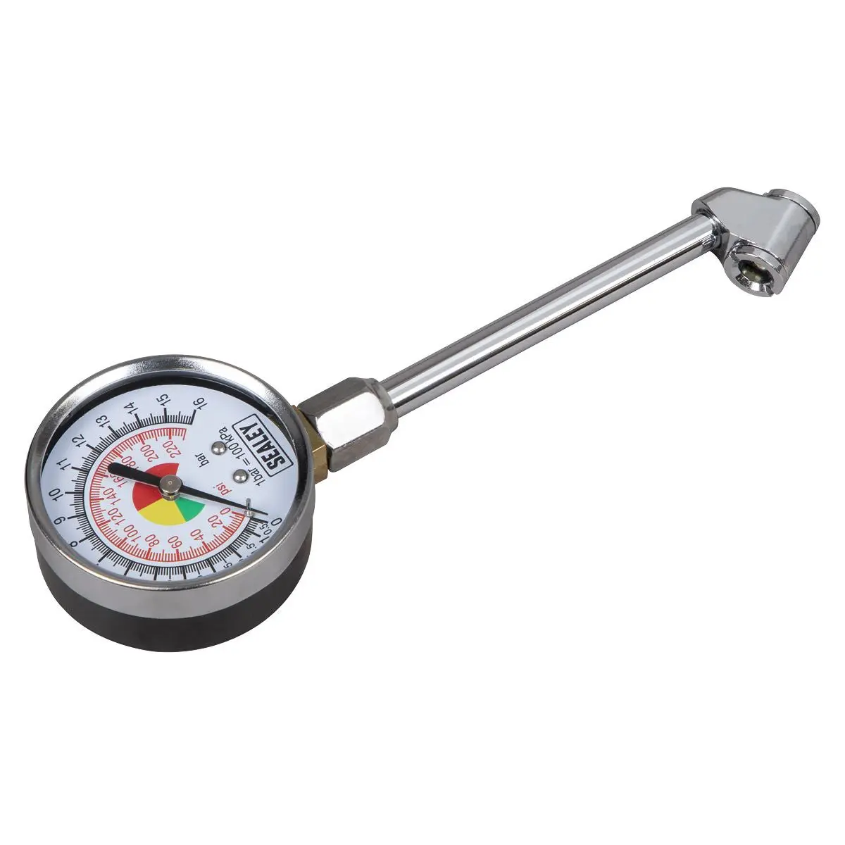 Sealey Twin Connector Tyre Pressure Gauge 0-220psi - Image 4