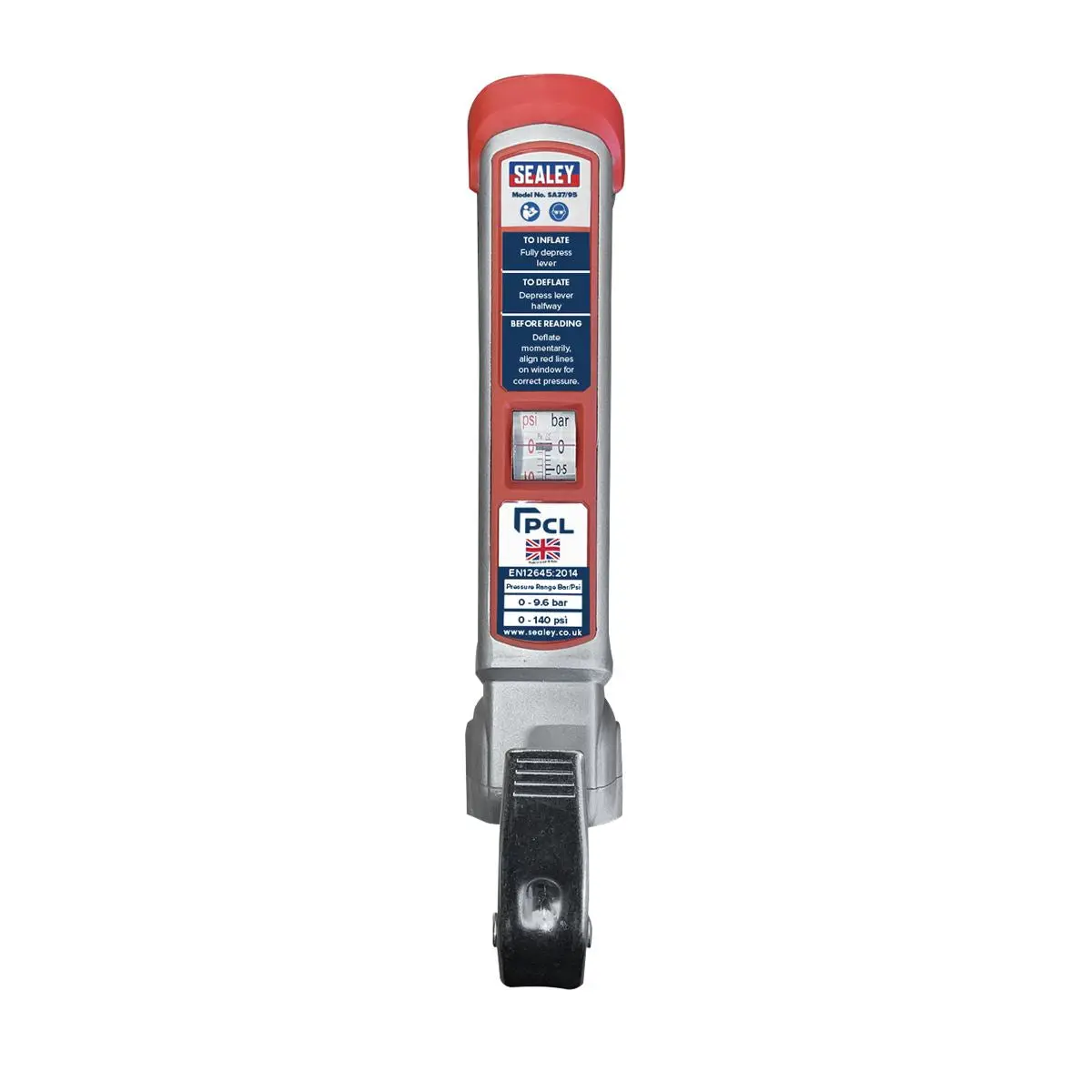 Sealey Tyre Inflator 2.5m Hose with Twin Clip-On Connector - Image 2