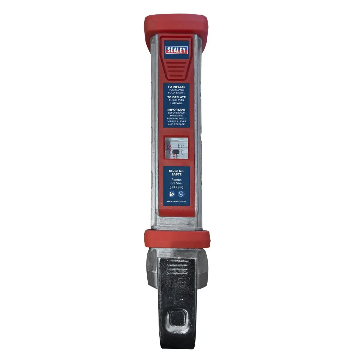 Sealey Tyre Inflator 2.7m Hose with Clip-On Connector - Image 2