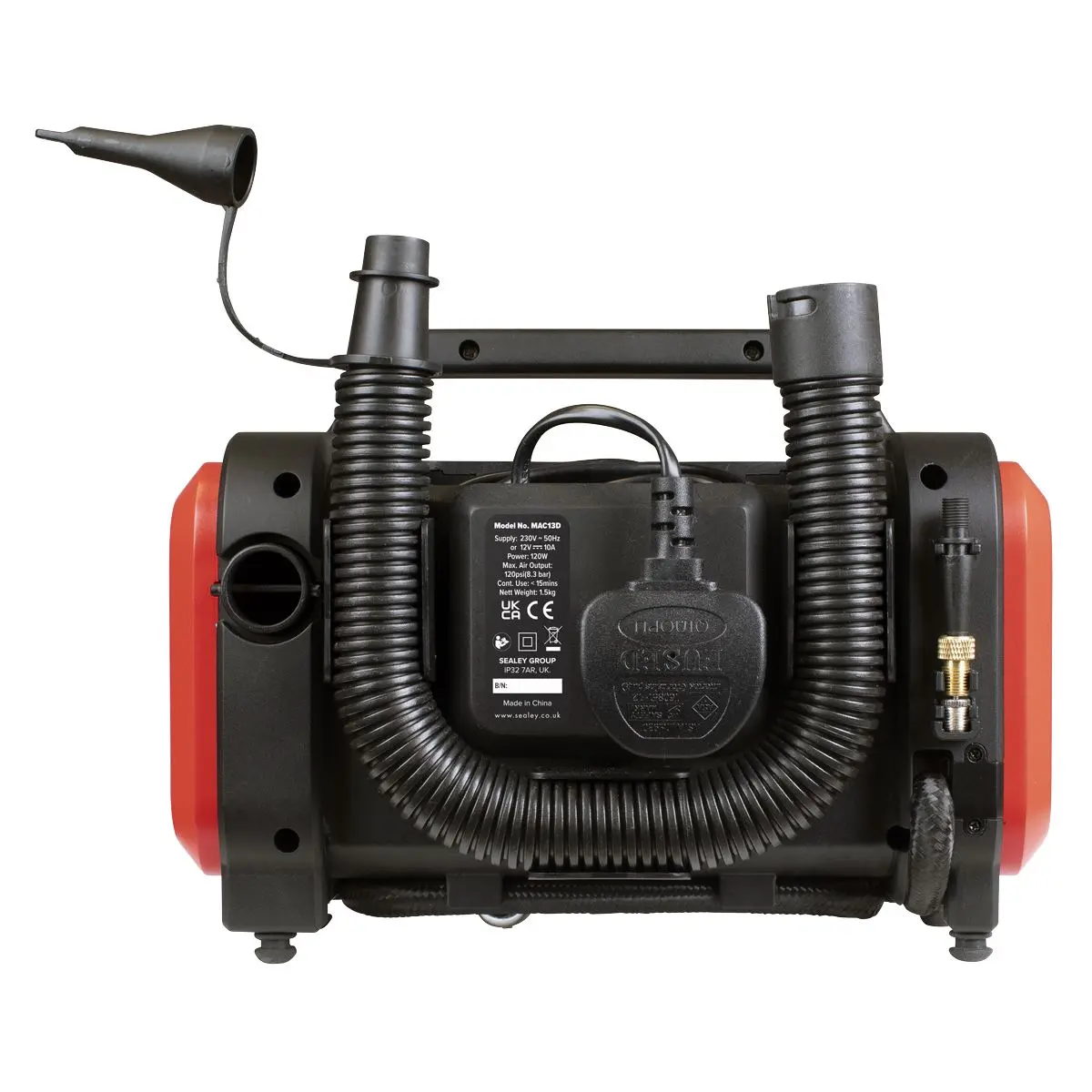 Sealey Tyre Inflator & High-Volume Air Pump 12V/230V AC - Image 3