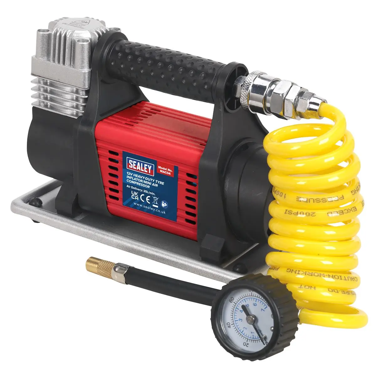 Sealey Tyre Inflator/Mini Air Compressor 12V Heavy-Duty - Image 2