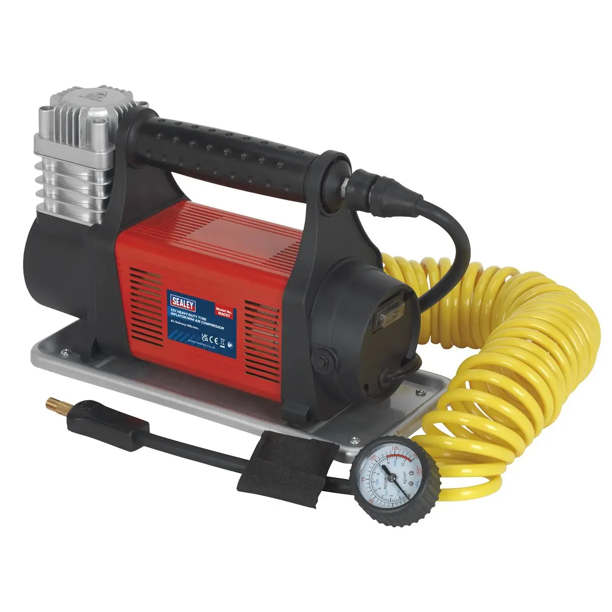 Sealey Tyre Inflator/Mini Air Compressor 12V Heavy-Duty - Image 5