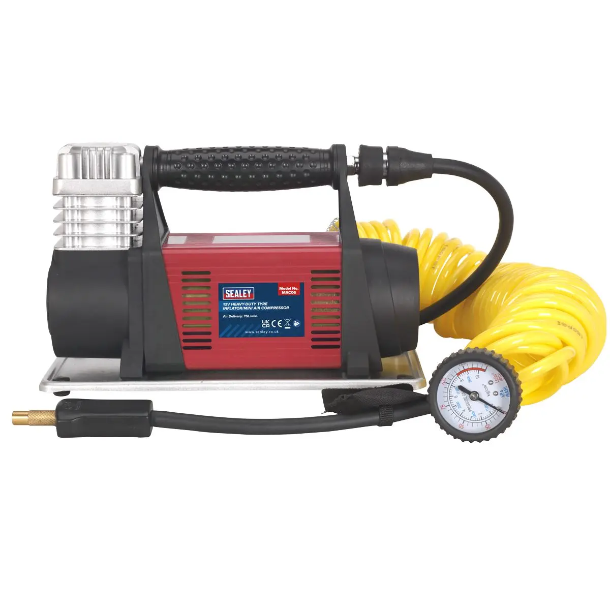 Sealey Tyre Inflator/Mini Air Compressor 12V Heavy-Duty - Image 8