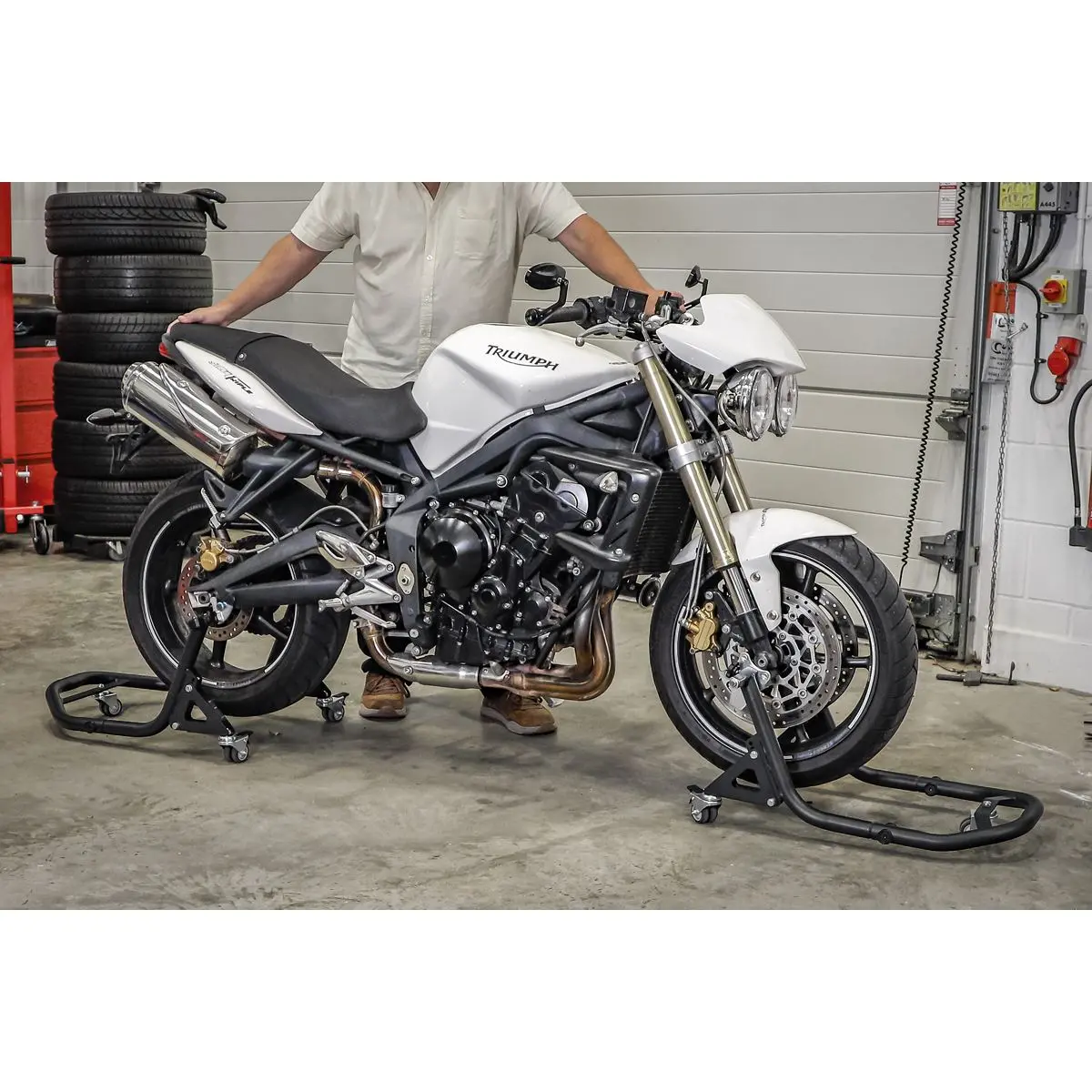 Sealey Universal Front Paddock Stand 360° Floating - Image 6