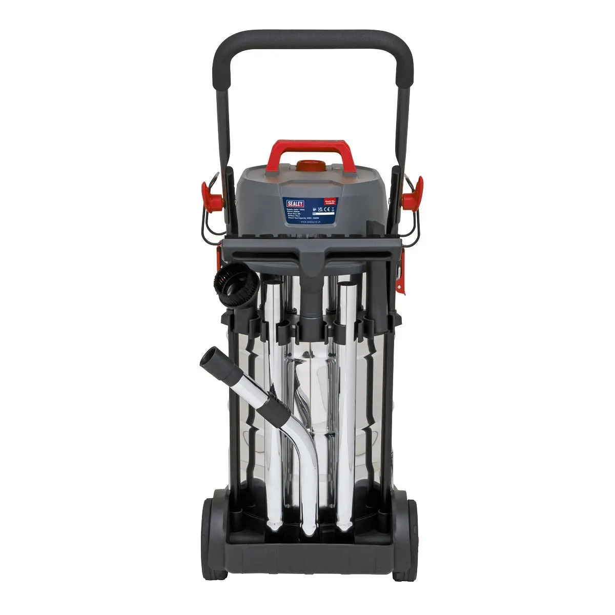 Sealey Vacuum Cleaner Industrial Dust-Free Wet/Dry 38L 1500W/230V Stainless Steel Drum M Class Filtration - Image 4