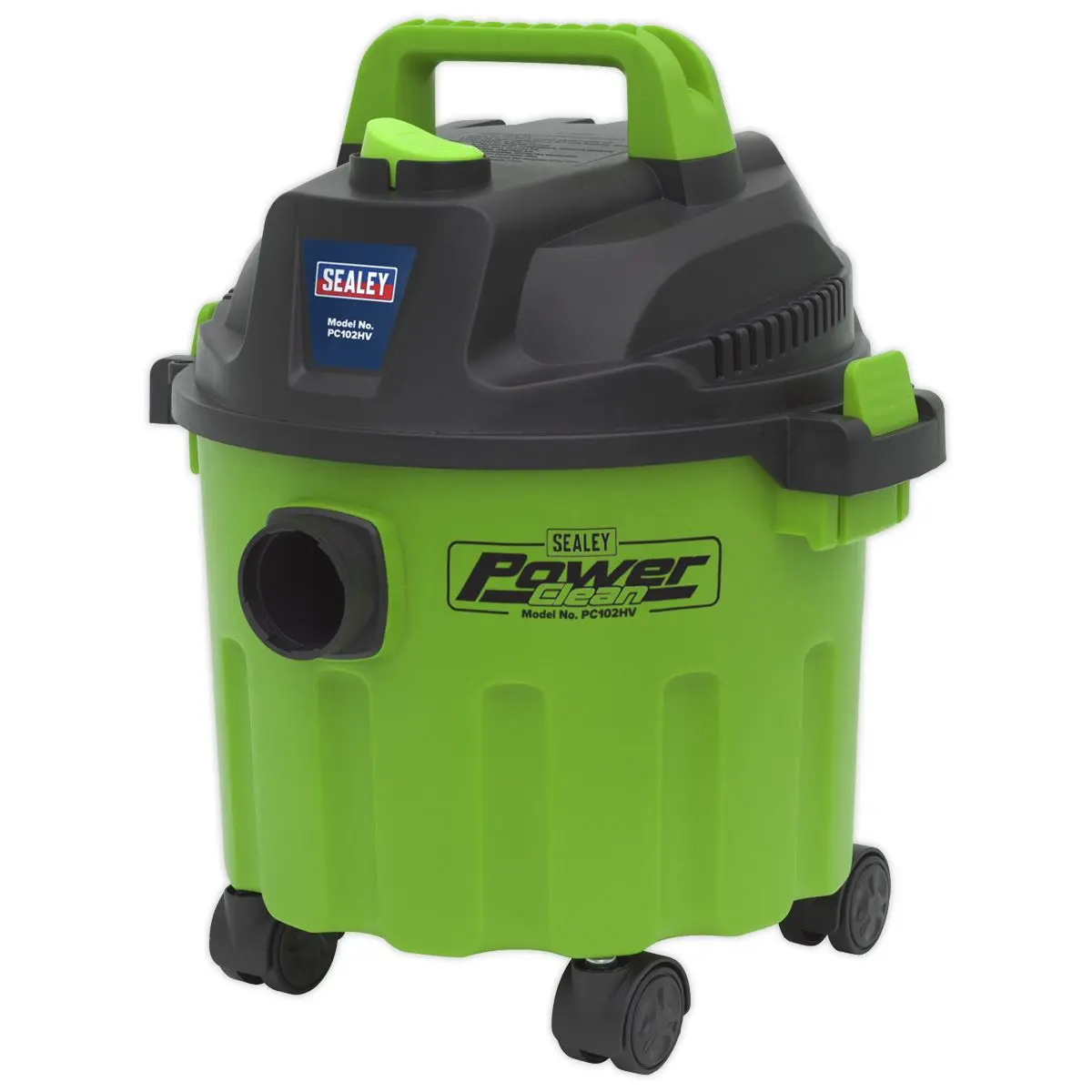 Sealey Vacuum Cleaner Wet and Dry 10L 1000W 230V Hi Vis Green - Image 4