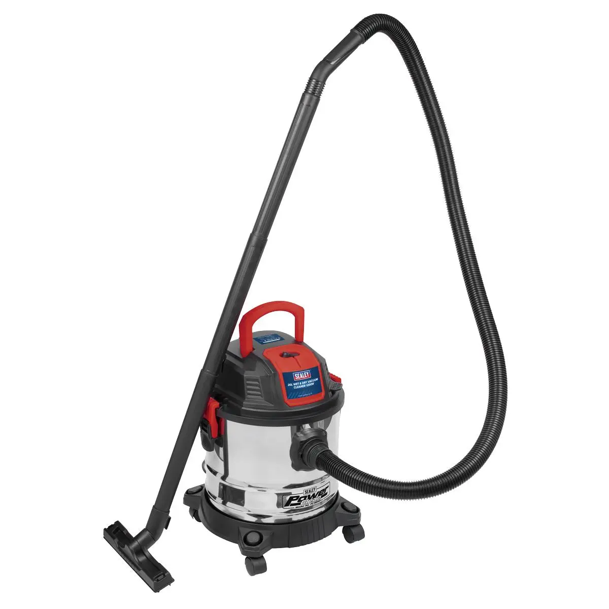 Sealey Vacuum Cleaner Wet & Dry 20L 1200W/230V Stainless Drum - Image 3