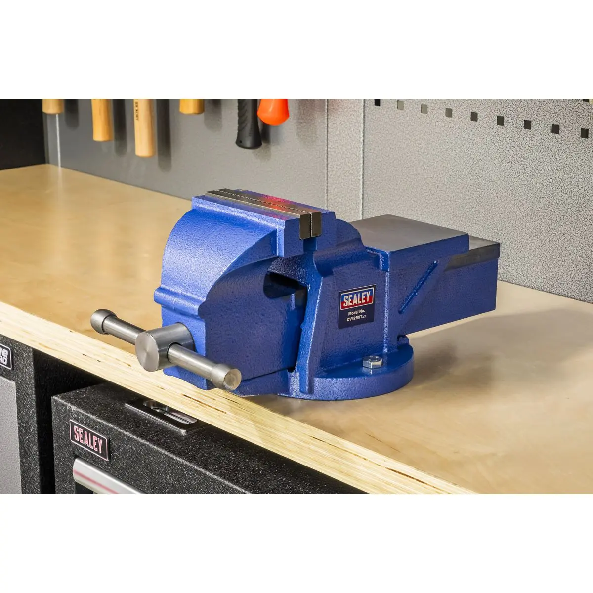 Sealey Vice 125mm Heavy Duty Fixed Base Professional Cast Iron Body - Image 6