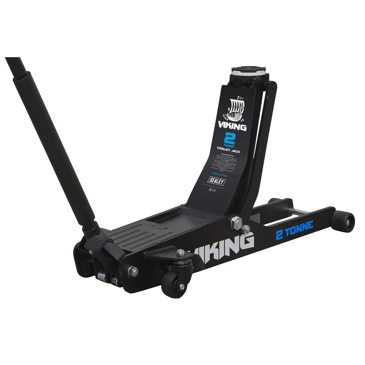 Sealey Viking 2 Tonne Low Entry Long Reach Trolley Jack with Rocket Lift