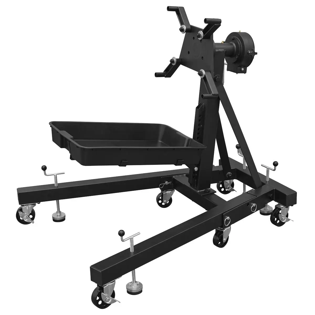 Sealey Viking Folding 360º Rotating Engine Stand with Geared Handle & Drain Pan - Image 4