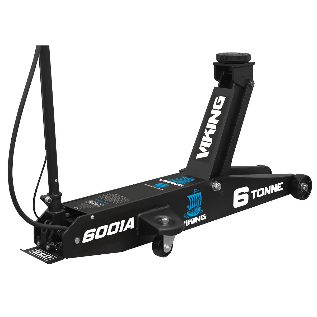 Sealey Viking Professional Long Reach Air/Manual Operation Trolley Jack with Rocket Lift 6 Tonne