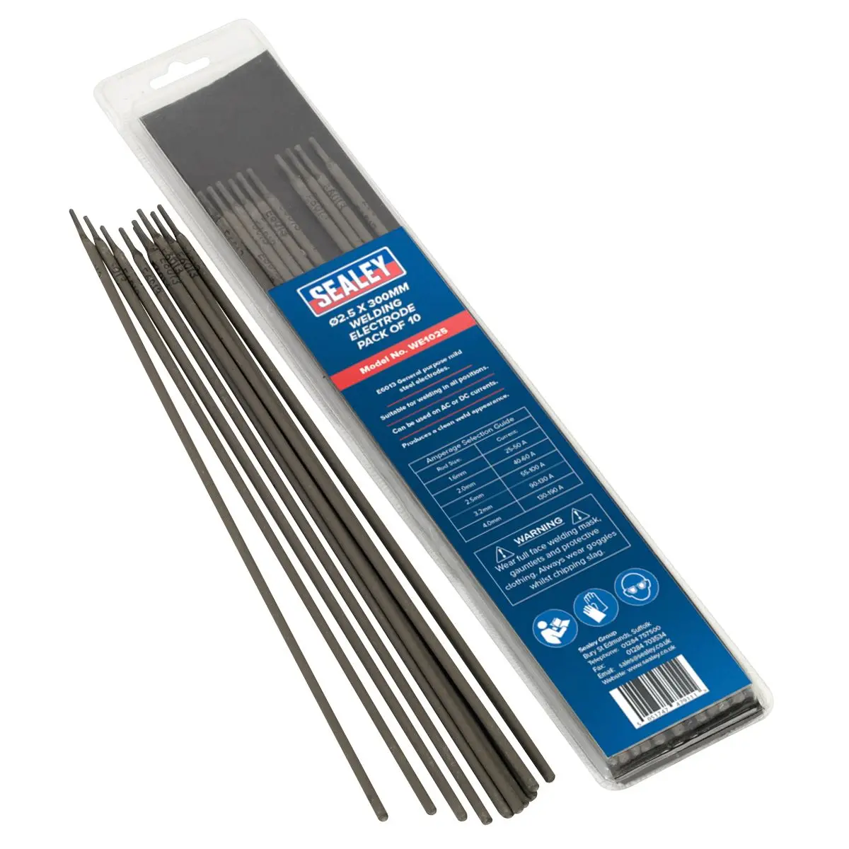 Sealey Welding Electrode Ø2.5 x 300mm Pack of 10