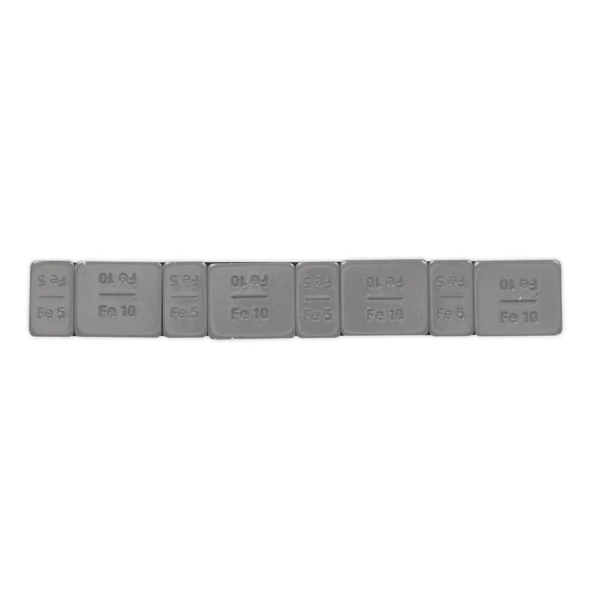Sealey Wheel Weight 5 & 10g Adhesive Zinc Plated Plastic Coated Strip of 8 (4 x Each Weight) Pack of 100 - Image 2