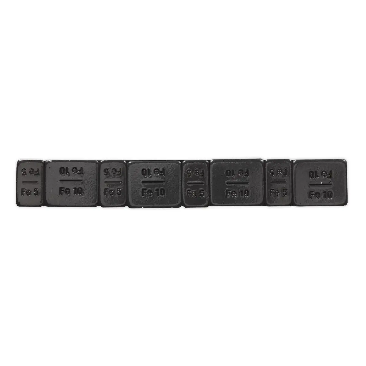 Sealey Wheel Weight 5 & 10g Adhesive Zinc Plated Steel Black Strip of 8 (4 x Each Weight) Pack of 50 - Image 2