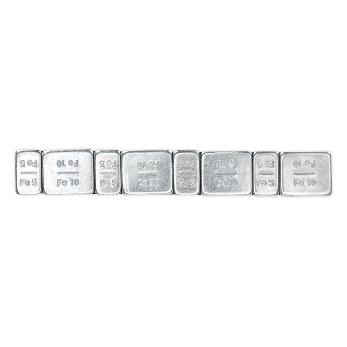 Sealey Wheel Weight 5 & 10g Adhesive Zinc Plated Steel Strip of 8 (4 x Each Weight) Pack of 100 - Image 2
