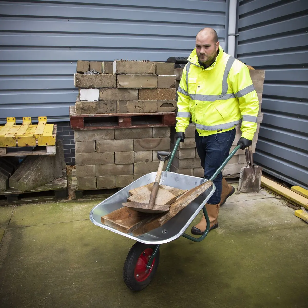 Sealey Wheelbarrow 65L Galvanized - Image 3