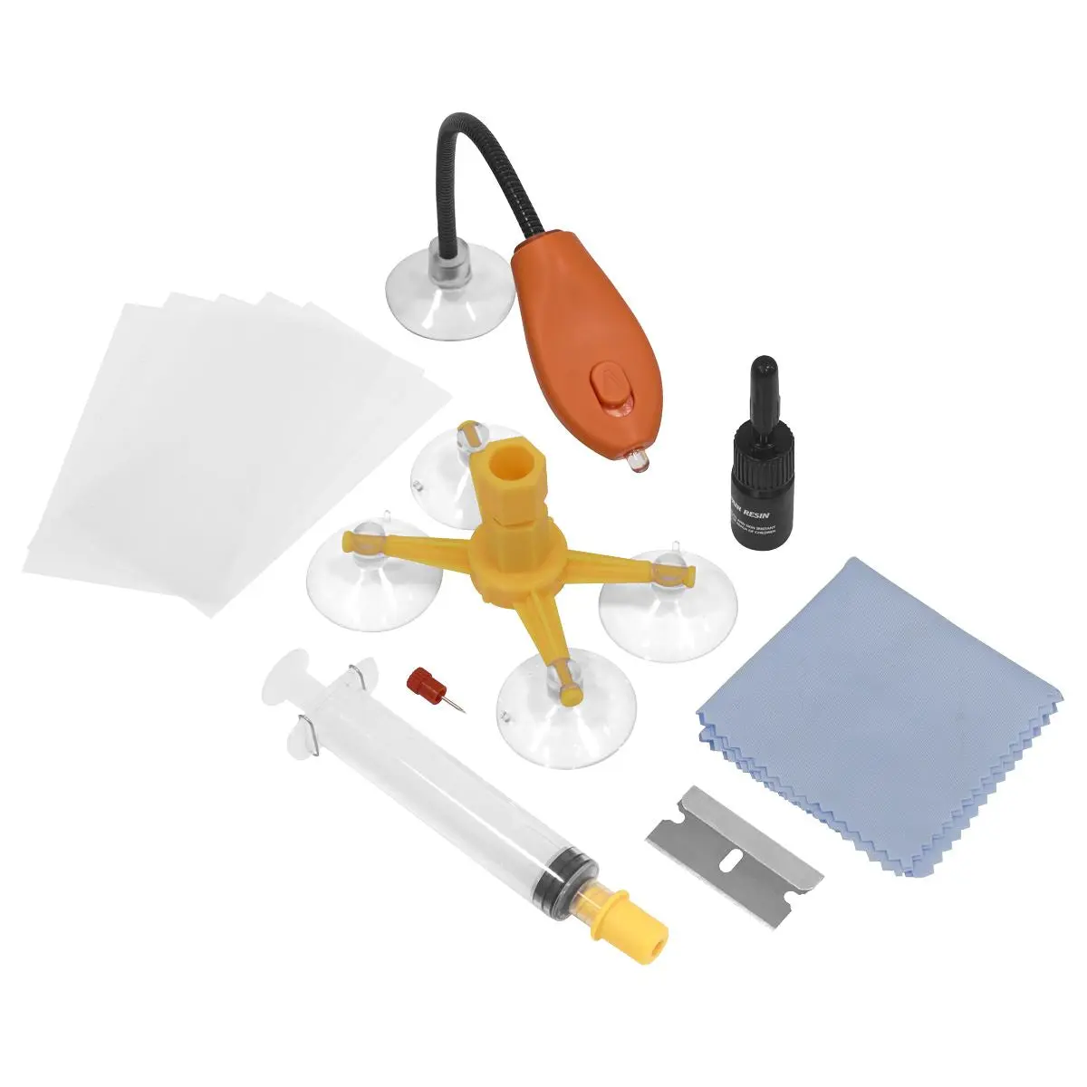 Sealey Windscreen Repair Kit with UV Light - Image 6