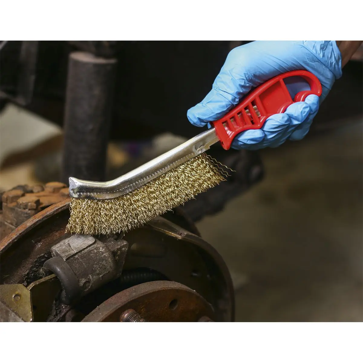 Sealey Wire Brush Brassed Steel Plastic Handle - Image 2