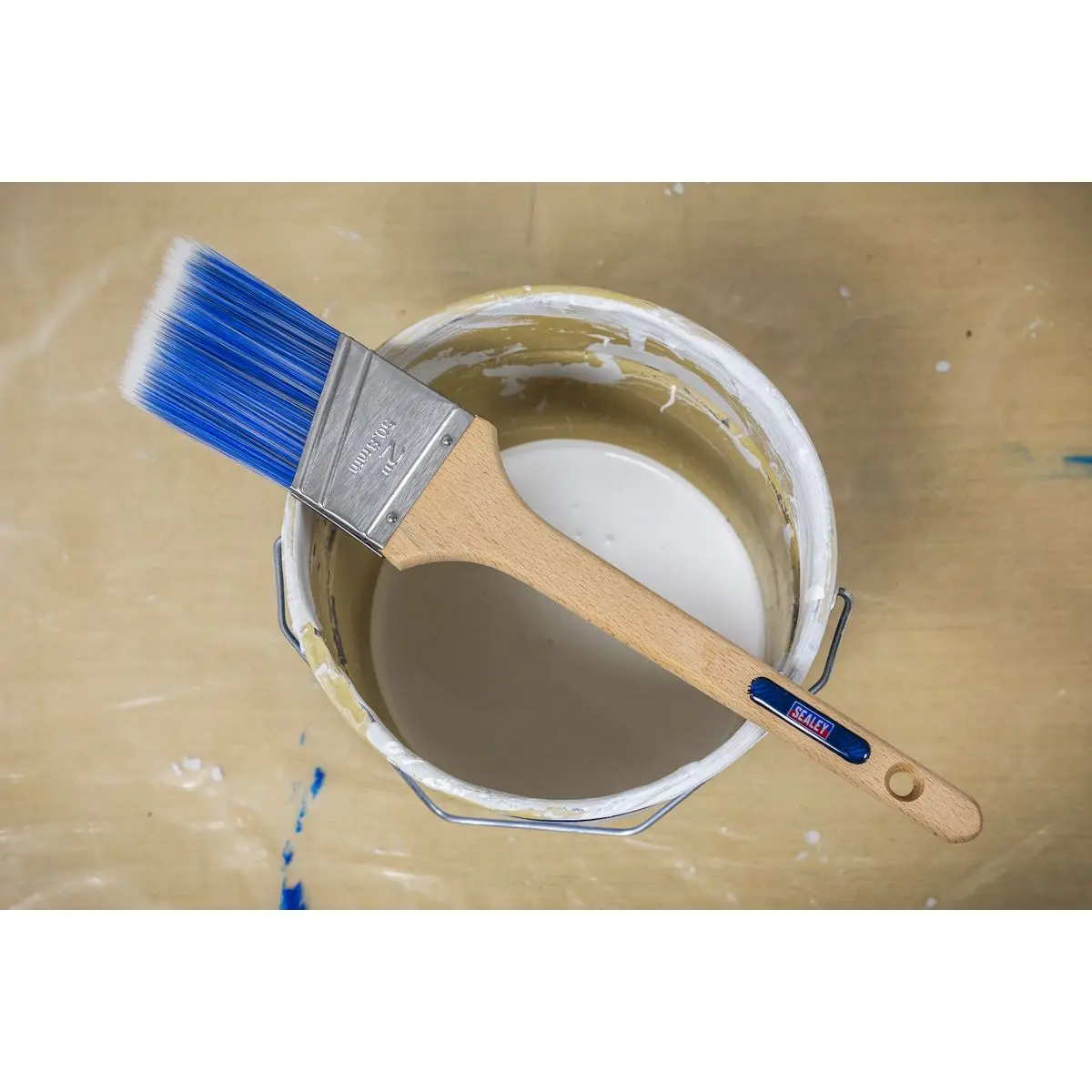 Sealey Wooden Handle Cutting-In Paint Brush 50mm - Image 3