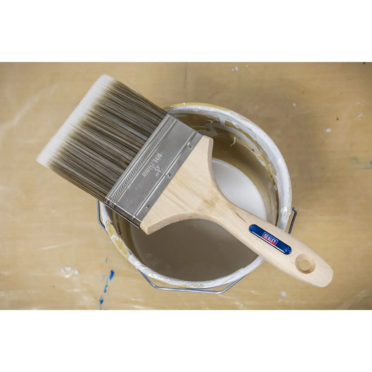 Sealey Wooden Handle Paint Brush 100mm - Image 4