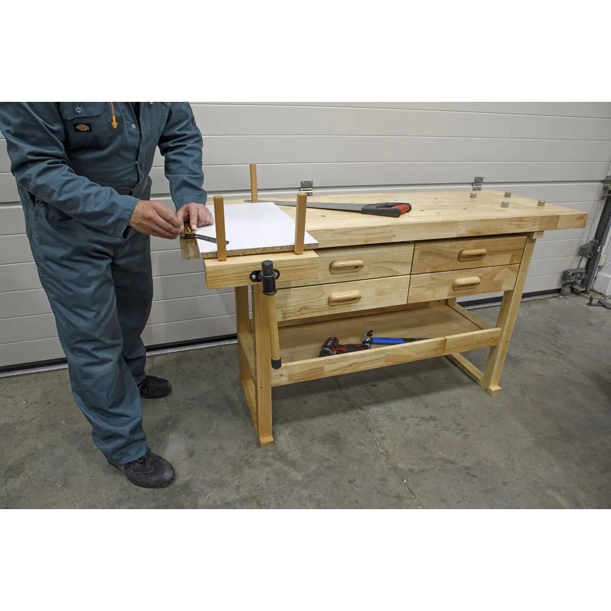 Sealey Woodworking Bench with 4 Drawers - Image 8