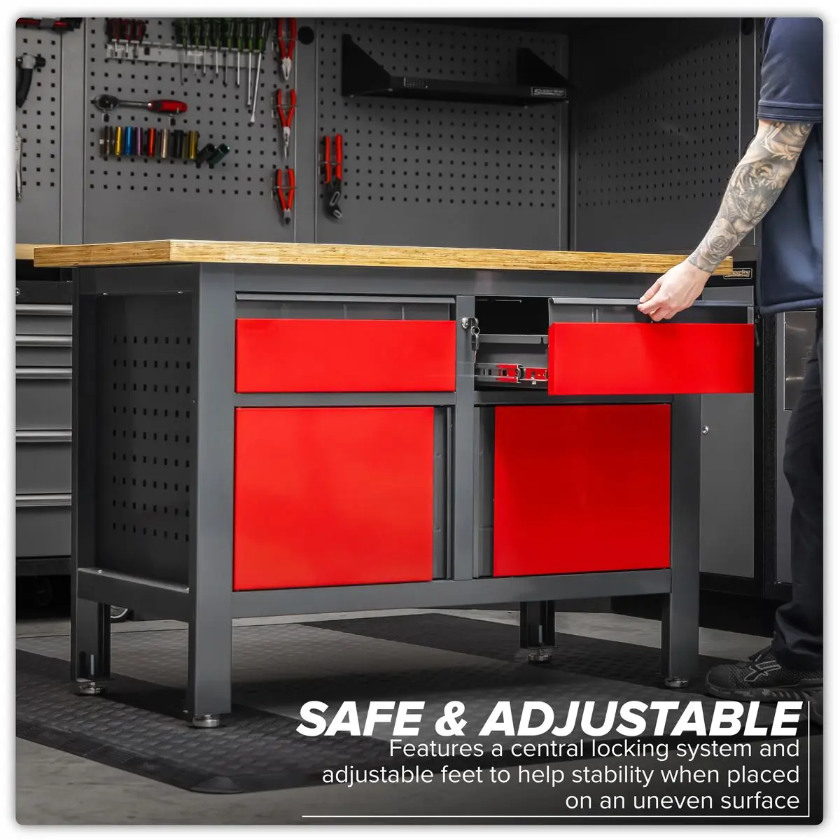 Sealey Workbench with 2 Drawers & 2 Cupboards - Image 2